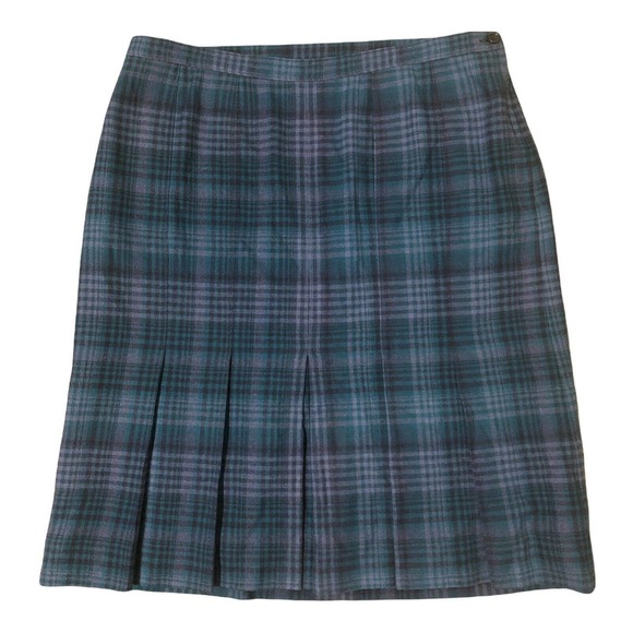 Vintage Pendelton Womens Skirt 100% Wool Plaid Pleated Size 34 Blue‎ Purple - Picture 1 of 5